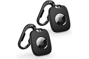SURITCH Uchwyt na AirTag, 2-pak etui ochronne na AirTag z karabińczykiem, przenośny brelok do AirTag, odporny na zarysowania, pokrowiec na śledzenie AirTag, GPS, na klucze, obrożę dla zwierząt
