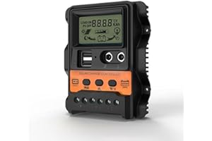Jadeshay 30A Solar Charge Controller,12V/24V PWM Solar Panel Charger Regulator Intelligent Controller LCD Display Parameter Automatic Adjustable with 5V Dual USB Port Output for Solar PV Panel Battery