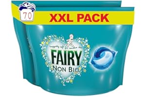 STAR FASHION GLOBAL LTD Fairy Non Bio Pods, Laundry Detergent, Washing Liquid Pods/Capsules, 70 Washes, Huggably Soft for Sensitive Skin - Savers Pack