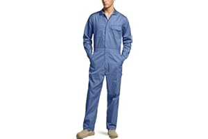CQR Herren-Overall, langärmelig mit Reißverschluss vorne, Flecken- und knitterresistenter Arbeits-Overall mit Mehreren Taschen
