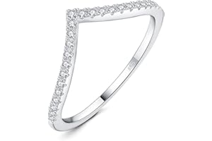 JewelryPalace Forme V Love Moissanite Cubic Zirconia Bague Taille Rond Pierre Argent 925 Femme, Plaqué Or Jaune Or Rose Bague Diamant Simulé Fiançailles Mariage Promise Alliance,Ensemble Bijoux Mariee