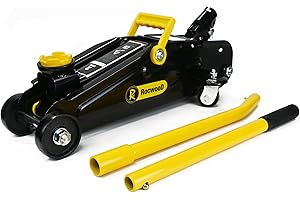 RocwooD Trolley Jack 2 Ton Tonne Hydraulic Floor Lifting Lift Car Van Garage Repair Tool Portable Swivel Wheels Workshop Equipment Steel Lifting Range 135mm - 325mm