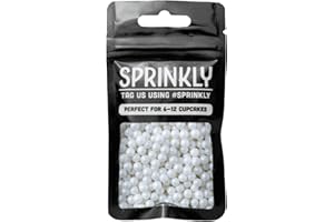 Simply Topps Sugar Dragees Cake & Cupcake Decoration Sprinkles, 6 mm, Glimmer Pearl White, 30G