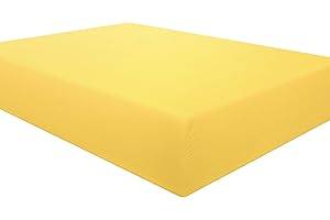 NTBAY 100% Brushed Microfiber Double Fitted Sheet, 1800 Super Soft and Cozy, Wrinkle, Fade, Stain Resistant 12" / 30cm Deep Pocket Fitted Bed Sheet, Yellow