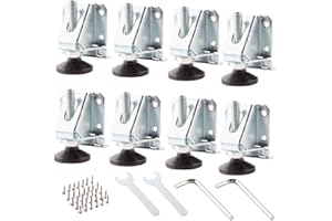 ALETO 8pcs M10 Heavy Duty Lifting Leveler Adjustable Furniture leg Leveler FurnitureLeveling Feet for Tables,with Installation Screws,Lock Nuts and Wrench,Shelving Units for Cabinets,Workbench with LockNuts