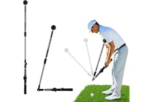 AevQuas Golf Swing Training Aid, Adjustable Golf Swing Trainers Aid Golf Alignment Stick Indoor & Outdoor Foldable Training Aids Swing Trainer Golf Forearm Rotation Training for Beginner Professional