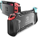 mumba Dockable TPU Grip Protective Cover Case for Nintendo Switch and Joy-Con Controller (Black)
