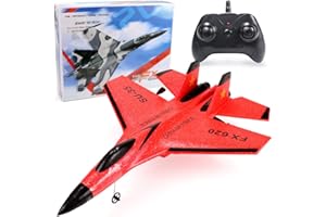Yaepoip 2023 New Remote Control Wireless Airplane Toy, Su-35 Jet Fighter Stunt Rc Airplane, Fx620 Rc Plane Toy Remote Control Airplane with USB Charger (Red)