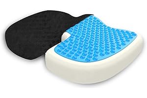 Relota Coussin Coccyx Anti escarre fessier avec Gel Respirant, Coussin de siège orthopédique Ergonomique mémoire de Forme pour Soulager Douleurs Dos, Hanches et Coccyx, pour Fauteuil Bureau, Voiture