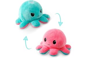 AMERTEER Reversible Octopus Plush Toy, Soft Double-Sided Stuffed Animal | Cute Flip Octopus Doll for Kids, Boys and Girls, Reversible Plushie Perfect for birthday Gift | Party favors