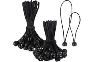 Leiptes 50 Pezzi Corde Elastiche con Sfere 30 x 15 cm e 20 x 20 cm Elastici Fissaggio Elastici Sfera Elastici per Telone Bungee Ball per teloni, tende, baldacchino, striscioni, bandiere