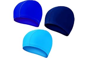 EXIIANTAG 2 Pcs Swimming Caps for Kids Girls Boys and Adult Teenager,Comfortable Light Swimming Caps,Super Stretch No Pull Hair Swimming Hats for Long and Short Hair