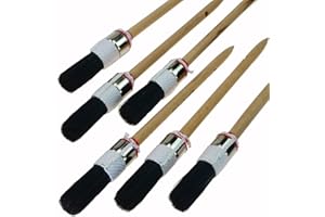 ‎ROTIX ROTIX-93811 | 6 Stück Profi-Ringpinsel Ø 20 mm Größe 2 | Rundpinsel Lackierpinselschwarze Borste