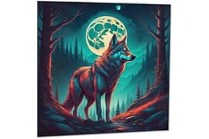 PURPLE FOX Wilk księżyc kartka z życzeniami wilk kartka urodzinowa 145 x 145 mm
