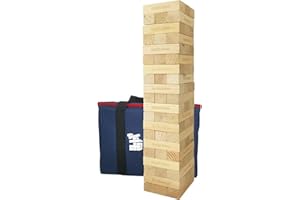 JAMK Giant Tumble Tower - Family Wooden Big Stacking Games Party Toys (60 pcs, 13.5 kg) 90 cm - 150 cm