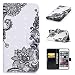 Produktbild CE-Link iPhone 6 Plus / iPhone 6s Plus Hülle 3D Handyhülle Lederhülle Ledertasche Schutzhülle Premium PU Leder Flip Wallet Case Innere Weiche Silikon Handy Tasche Schale Etui mit Kartenfach Magnet Standfunktion Kreatives Motiv Muster Protective Cover Schutz für iPhone 6 Plus / iPhone 6s Plus (5,5 Zoll) - Diagonale Blumen