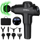 Massagepistol, CARECJ elektrisk massageapparat, handmassageapparat upp till 9 600 varv/min med 8 massagehuvuden och 32 hastig