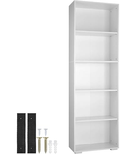 Libreria Verticale Da Parete Brigros WeHome - 6 Ripiani, 80x192x25 Cm, Rovere, Design Moderno E Salvaspazio