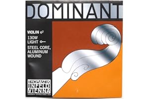 THOMASTIK-INFELD Thomastik Corda per 4/4 Violino Dominant - Corda Mi Nucleo in Acciaio, Rivest. Alluminio, Soft, pallino