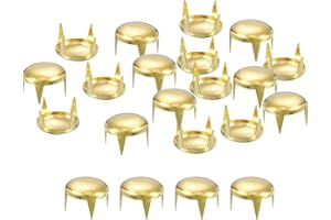 QUARKZMAN 80pz Rivetti a Cupola Tonda Oro, Rivetti Rotondi Borchie Ottone Punte Puntini Punk Rock Perline Artiglio per Fai Da Te Vestiti Cintura Borsa Scarpe Bracciale Artigianato Pelle 12mm