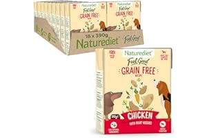 Naturediet - Feel Good Wet Dog Food, Natural and Nutritionally Balanced, Grain Free, Chicken, 390g (Pack of 18)