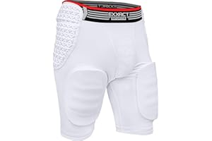 Exxact Sports Rebel 5-Pad Adult Football Girdle for Men with Cup Pocket, Lightweight Padded Compression Shorts with Integrated Hip, Thigh, Tailbone Pads, Men's Girdle Football