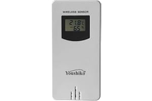 Youshiko YC9312 Wireless Temperature & Humidity 3 - Channel Sensor for Weather Station also Remote Sensor in Baby Room, Backyard, Garden, Courtyard and Basements