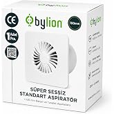 S&uuml;per Sessiz Banyo Aspirat&ouml;r&uuml;, 40 dB, 18 W D&uuml;ş&uuml;k Enerji T&uuml;ketimi, 90 m3/h Hava Debili, 230 V, Havalandırma Fanı, Banyo, Tuval