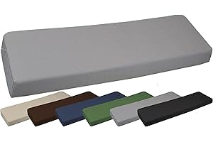 THEWHITEWATER LIMITED TheWhiteWater Garden Bench Cushion - Patio Pub Furniture Bench Seat Pad – 170 x 52 x 6 CM – 2 3 4 Seater Weather & Waterproof Fabric – Long Garden Chair Cushion Outdoor/Indoor (Grey, 4 Seater)