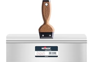 NEYNOR® Espátula Pladur Profesional - Espátula Pladur 450mm - Espátula Ancha de Acero Inoxidable - Espátula de Emplastece - Hoja Ancha - Mango Contorneado - Made in EU