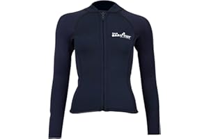 Two Bare Feet Women's Harmony 3mm Neoprene Wetsuit Jacket – Front Zip Thermal Surf Top for Swimming, Paddleboarding & Watersports