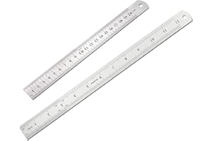 SYJINHUASY Zestaw metalowych linijek, 20/30 cm, linijka stalowa, nietłukąca się linijka, 20 30 cm, narzędzie do pomiaru dla ucznia, szkoły, biura, linijki do nauczania