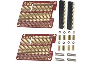 Switian 2PCS PCB Prototype Double Face - Carte Circuit Imprimé Compatible Raspberry Pi 4/3/2B+/A+ avec en-têtes et Vis Incluses