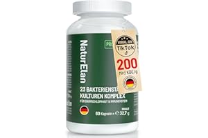 ‎NATURELAN Probio 23 Kulturen Komplex, 200 Mrd KbE/g, Mehrere Bakterienstämme mit Akazienfaser, 1 Kapsel pro Tag, mit Lactobacillus & Bifidobakterien, Vegan, 60 CT, Darmflora