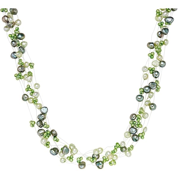 Valero Pearls Collana Donna Argento 925 Con Perle D'acqua Dolce Multifilo