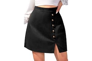TZLDN Women Mini Skirt Short Pencil Skirt Faux Suede Split Hem Bodycon with Zippper High Waist Skinny Skirt Club Night Out