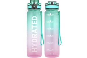 Sahara Sailor Botella de Agua, 500ML/750ML Botella Agua Deporte, Botella Agua Motivacional, Sin BPA & Prueba de Fugas, para Deporte, Gimnasio, Running, Escuela, Bicicleta (1 Botella)