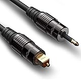 FosPower Câble Optique Audio Numérique [0.9m 24K Or plaqué] Toslink vers/à Mini Toslink Digital Optical SPDIF Audio Cable