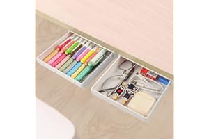 YOOUSOO Confezione da 2 pezzi sotto scrivania cassetto organizzatore Slide Out portapenne Scrivania Cassetto Attachment Plastica Accessori Scrivania & Workspace Organizer Nascosto Desktop