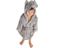 Bamu Baby Town Peignoir de bain unisexe à capuche en polaire douce Tailles 6-24 mois 2-6 ans