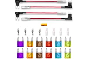 BeiLan 4 Stück Klein Größe Autosicherungen Stromdieb, Stecksicherung Verteiler Flachsicherungsadapter mit 12 stücke sicherung (3A/5A/7.5A/10A/15A/20A) mit 1 stücke Sicherungsabzieher