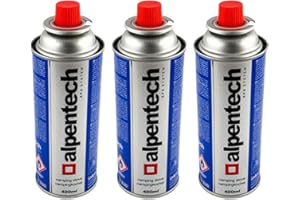 ALPENTECH - Confezione da 3 cartucce gas 250 g butano bombola di gas UN2037 per stufe e diserbatori termici