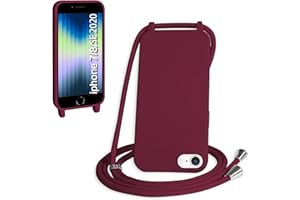 WenBaby Handykette für iPhone 7/8/SE 2020 Hülle mit Band,Handyhülle mit Schnur zum Umhängen Silikon Seil Necklace Schutzhülle mit Kordel Tasche Case TPU Bumper für iPhone 7/8/SE 2020- Rot