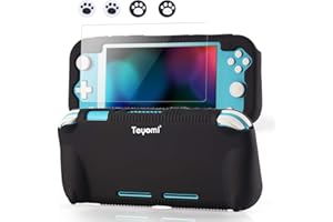 Teyomi Custodia protettiva in silicone per Nintendo Switch Lite, con pellicola protettiva, 4 tappi Joystick e gioco per carte di credito, con design stabile, antiurto e antigraffio