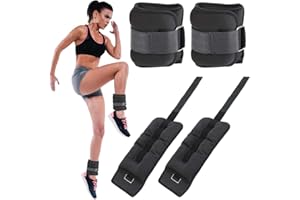 BAKAJI Set 2 Pesi per Caviglie e Polsi da 2 Kg Allenamento Palestra Aerobica Fitness Potenziamento Muscolare in Tessuto Neoprene con Fibbia Regolabile e Chiusura Strappo Peso Totale 4 Kg