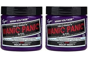 Manic Panic Violet Night Classic Creme, Vegan, Cruelty Free, Purple Semi Permanent Hair Dye 2 x 118ml