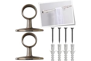 parpyon® 2 Supporti per bastoni Tende in Metallo da 32mm, staffe Bastone Tenda - Corrimano ringhiera a muro, Materiale Resistente per Appendi Prodotto Italiano (518NS, 32MM)