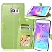 Produktbild Nancen Samsung Galaxy Note 5 / SM-N9200 (5,7 Zoll) Lederhülle Neu Style Acht Farbe Weich PU Flip Case Ledertasche / Schutz Etui, Einfach Vintage Kollektion Karten Slot Foto Wallet Hülle Handy Tasche Zubehör