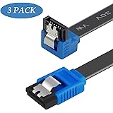 SATA Cable III, Benfei 3 Pack SATA Cable III 6Gbps 90 Degree Right Angle with Locking Latch 18 Inch for SATA HDD, SSD…