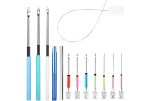AOZUO 13 Stück Punch Needle Set, 10 Größen Stanznadel Set Stickerei Starter Kit Punch Needle Kit, Stanznadel Einfädler Stickerei Set Punch Nadel Set für DIY Stickgarn Kreuzstich Anfänger